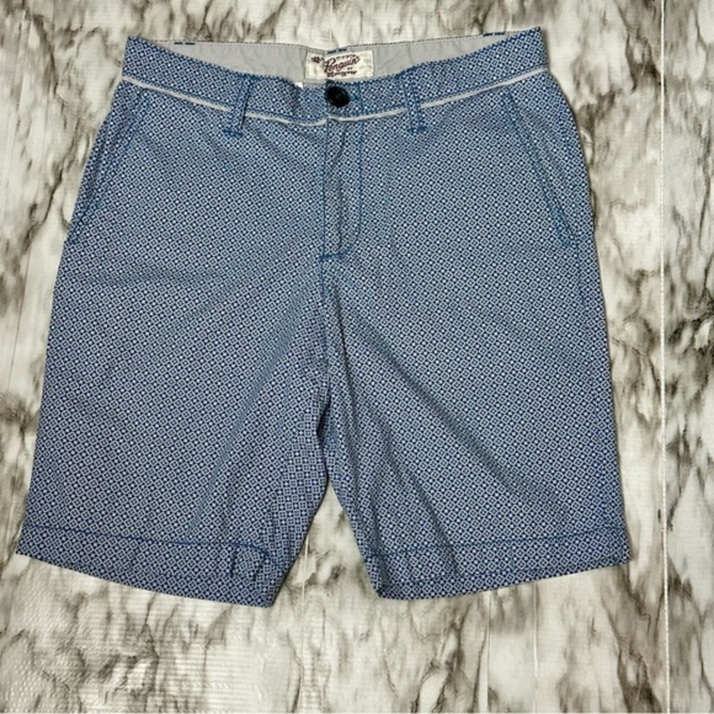 Original Penguin Blue Pattern Flat Front Shorts T… - image 1